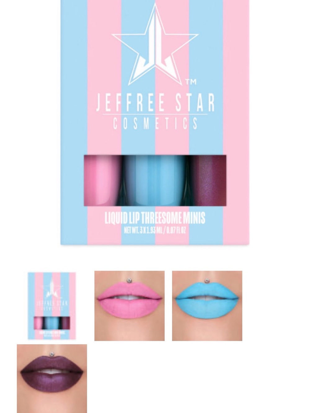 Jeffree Star Liquid Lip Threesome Minis - Pink, Blue, Purple
